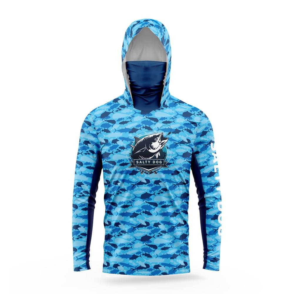 Blue Fish Camo – Gaiter Hoodie