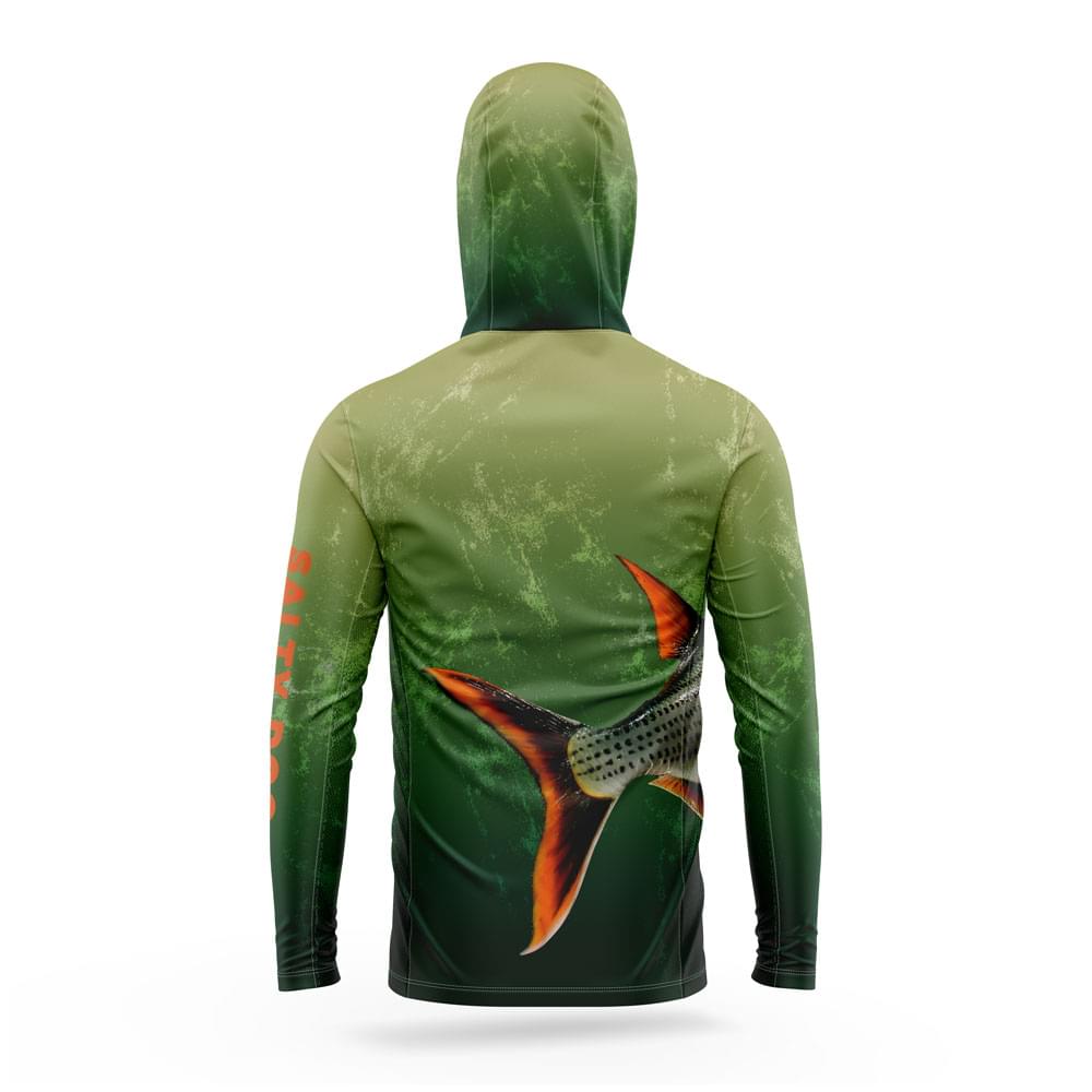 Green Tiger Fish – Gaiter Hoodie - Image 2
