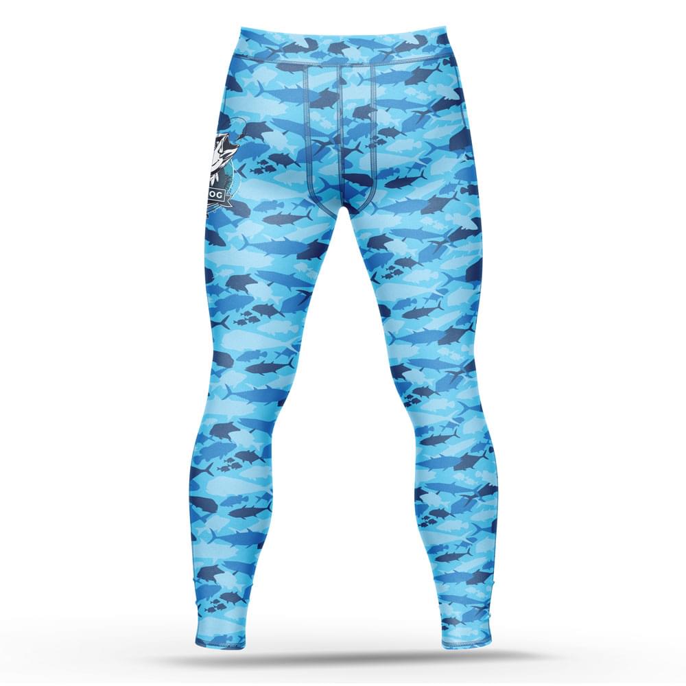 Blue Fish Camo Leggings – Mens - Image 2